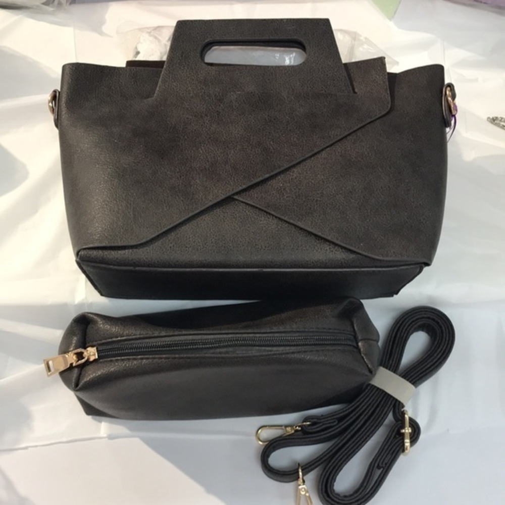 BellaKiara Purse origami Mini tote bag in grey/slate